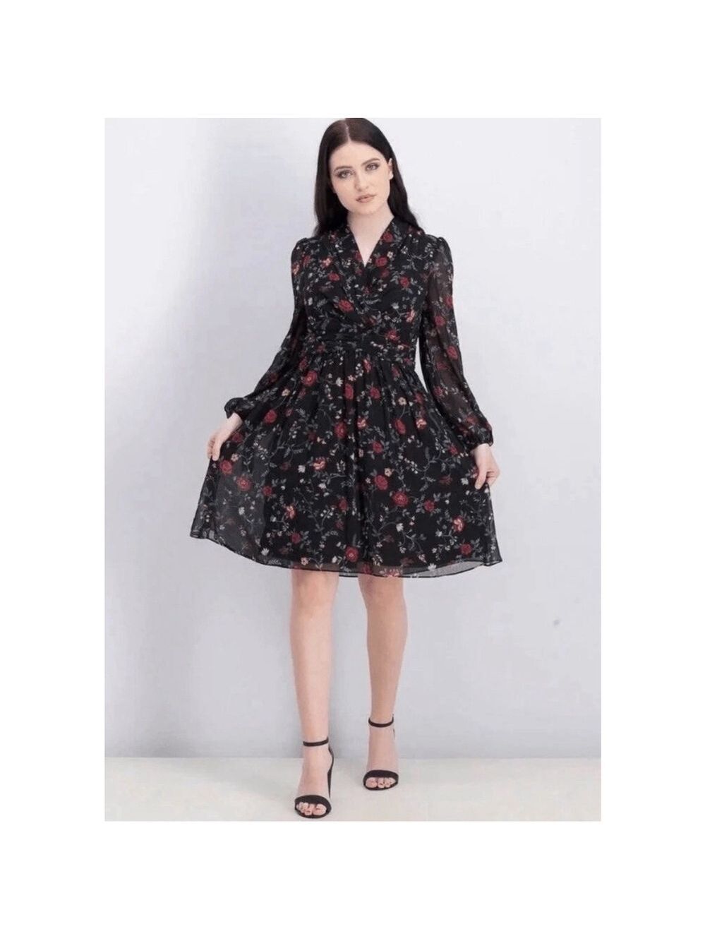 Gal Meets Glam Londyn Mini Dress Size Sz 2 Faux Wrap Floral Party Designer